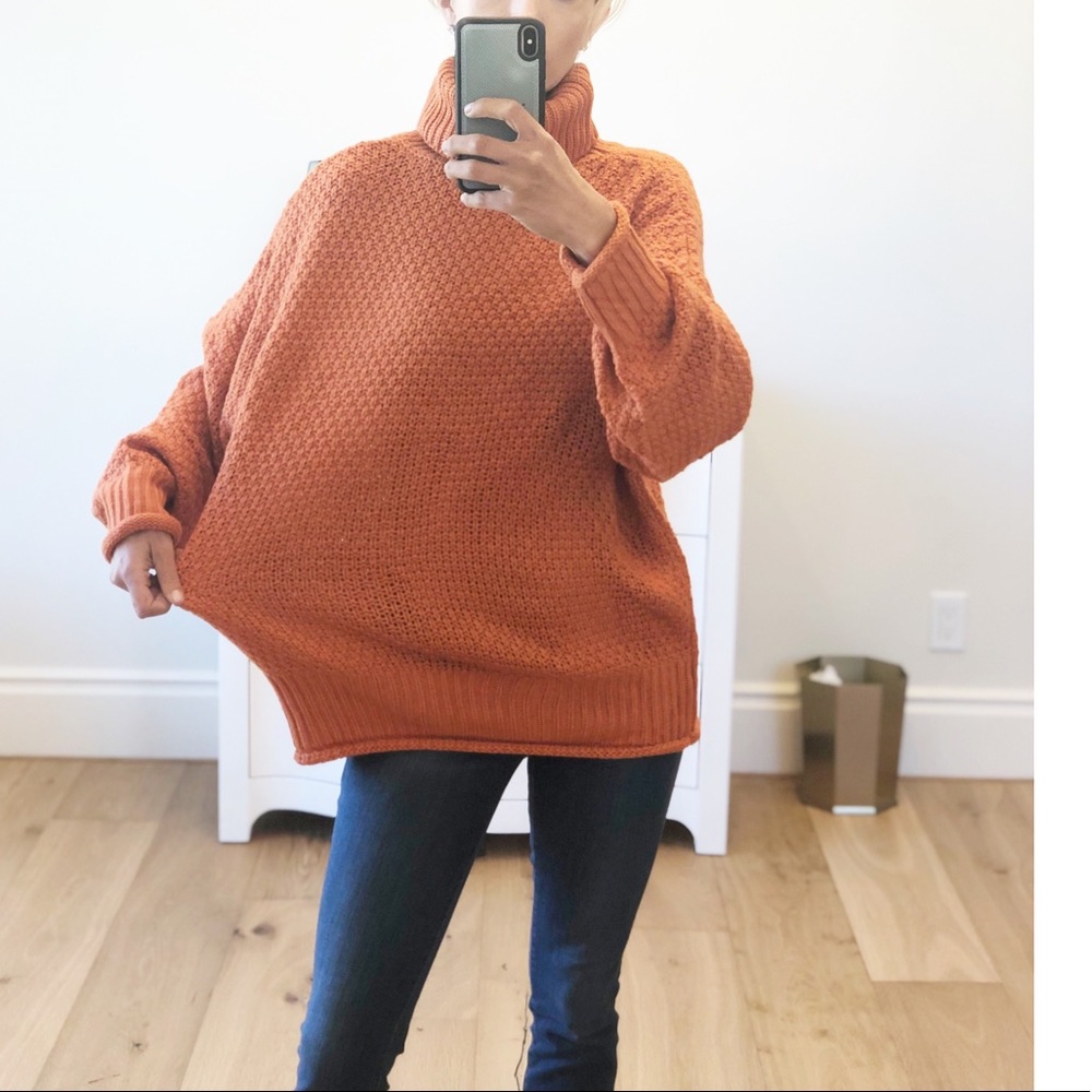 Flagstaff Orange Pullover Turtleneck Sweater - image 3